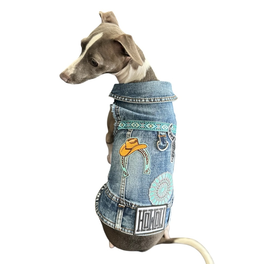 M/L western dog denim jacket